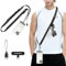 MoKo Universal Phone Lanyard, Nylon Verstellbarer Handy-Crossbody-Gurt Abnehmbare Frauen & Männer Handy-Lanyards um den Hals mit Patches für iPhone, die meisten Smartphones, Schwarz