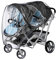 bemece Universal Regenschutz für Zwillingwagen, Regenschutz Geschwisterwagen für Zwillinge Kinderwagen Buggy, Regenfest Staubdicht Winddicht für Outdoor-Baby Schutz - Vorne Hinten