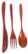 BEBEMOKO 3piezas Utensilios De Madera Japonesa Juego Tenedor y Cuchillo Para Cocina y Familiar
