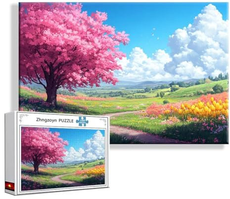 Puzzle 5000 Teile Landschaft, Puzzle Erwachsene Anspruchsvoll Jigsaw Frühling Groß XXL 156x105 cm, Klassische Impossible Jigsaw Art für Frauen Männer, Holzpuzzle für Deko Wohnzimmer Geschenke R-3