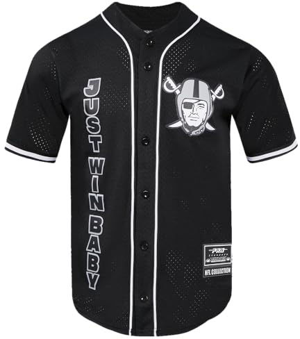 Pro Standard Mens NFL Las Vegas Raiders Mesh Button Down Top Black XL