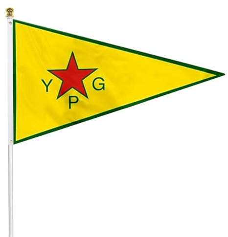 Fyon People s Protection Units YPG, offizieller bewaffneter Flügel des kurdischen Obersten Komitees, Banner Landschaft, 90 x 152 cm
