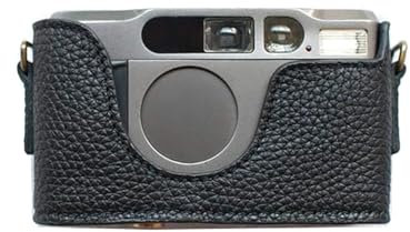 Handgefertigt aus echtem echtem Leder halb Kamera Tasche Tasche für Contax T2 schwarz