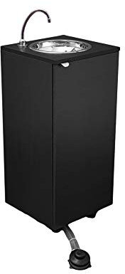 Express Water Lavabo Autónomo, Portátil, Independiente, Modelo Basic Wenghè, Completo con Certificado, Tanques de 15 Litros, Estructura con Ruedas, Lavabo de Acero Inoxidable y grifo, 40x40x85cm