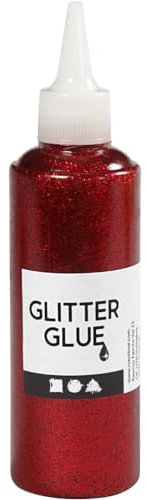 Creativ Colla glitterata, rossa, taglia unica