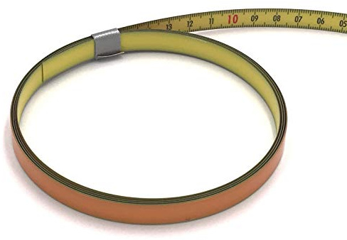 DEWEPRO Skalenbandmaß 2m mit Selbstklebefolie - Stahl, gelb mit Polyamid Beschichtung - Breite: 10mm, mit Duplexteilung - Gehrungsband Anschlagband Rollbandmaß Lineal