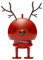 Hoptimist - Skandinavisches Design - Weihnachtsfigur - Medium Reindeer Bumble - Rot - Höhe: 15 cm - Geschenkidee
