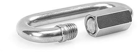 Chiloskit 5 x Edelstahl-Karabinerhaken mit Schraubverschluss, ovaler Ringhaken für Klettern, Höhlenforschung (M3,5 (5 Stück)