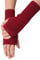 Prettystern Gerippte Damen 100% Kaschmir-Wolle Fingerlose Pulswärmer handgelenk-wärmer Hand-Stulpen Cashmere Halb-Handschuhe Rot