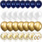 GUO-YING Helium Luftballons in Blau, Gold, Weiß Latex 60 Stück 30 cmGeburtstag, Hochzeit, Baby Shower, Tropische Dekoration, Kinderparty, Abschluss und Feier (Gold Blau)