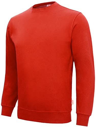 Nitras Motion TEX Light 7015 Arbeits-Pullover - Leichter Baumwoll-Pulli - Sweater für die Arbeit - Rot - 3XL