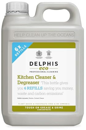 Delphis Eco Heavy Duty Degreaser - Plant-based, Vegan Degreaser Cleaning Spray, Free from Fragrances, Dyes and Petroleum Solvents, 2 Litres, White