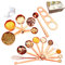 YAGGOOD Juego de 19 tazas y cucharas medidoras, cobre, color oro rosa, utensilios de cocina, juego de medición