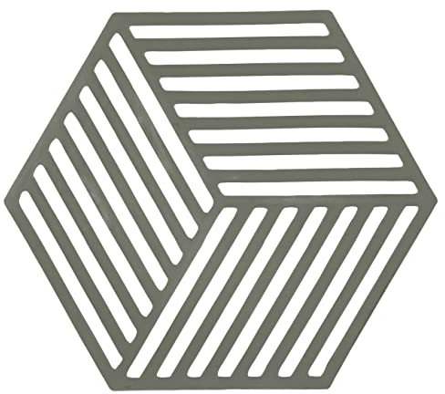 Zone Denmark Hexagon Topfuntersetzer Hitzebeständig, Silikon Untersetzer, Praktische und Dekorative Topf-Untersetzer, Spülmaschinenfest, 16 x 14 cm, Olive Green (Grün)