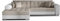 mb-moebel Ecksofa mit Schlaffunktion | Couch für Wohnzimmer, Schlafsofa Sofagarnitur Sofa Eckcouch L-Form Wohnlandschaft mit Bettfunktion Moreno (Links, Beige+Weiß)