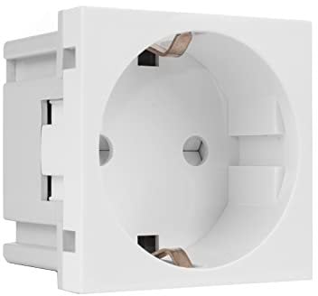 Maclean MCE719W Schuko Unterputz-Steckdose ohne Rahmen Schutzkontaktsteckdose Steckdose Modulare Wandsteckdose Unterputzdose Wanddose Einbaudose Unterputz Montage (Schuko Steckdose, Weiß)