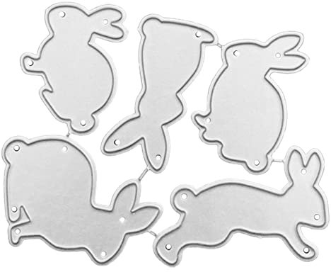 Metall-Stanzformen für Kartenherstellung, Osterhasen, Stanzform, Tiere, Kaninchen, Prägeschablonen, Bastelmesser, Stanzschablonen für DIY Scrapbook