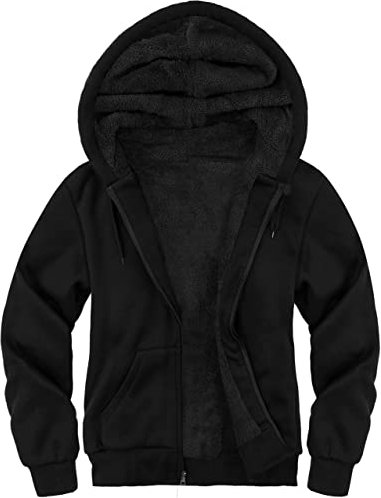 LLdress Sweatjacke Herren Winter Hoodie warm Kapuzenjacke Fleece gefüttert Freizeit Jacke mit Reißverschluss