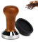 Kaffee Tamper, 51mm Espresso Stempel, 304 Edelstahl Espresso Tamper, mit Silikon Pad, Eleganter Holzgriff im Barista Stil