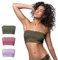 FOCENZA Top a Fascia Senza Spalline in Pizzo, Senza Cuciture, Multipack da 3 Pezzi in Vari Colori, Made in Italy (Oliva-Malva-Lavanda, Tg. Unica)