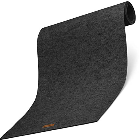 Balinco Tischläufer aus Filz abwaschbar, Läufer anpassbar 44 x 150 cm, hochwertige Verarbeitung, Modern, Pflegeleicht, Hitzebeständig (Filz Anthrazit)