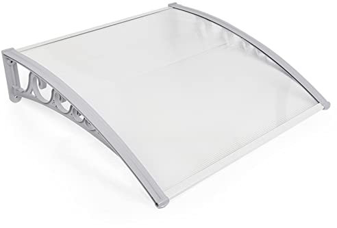 Marquesina para Puertas Ventanas Toldo Refugio de Nieve, Porche Delantero, Sombra Exterior, Techo, Hecho en Cubierta de Policarbonato,80*120cm