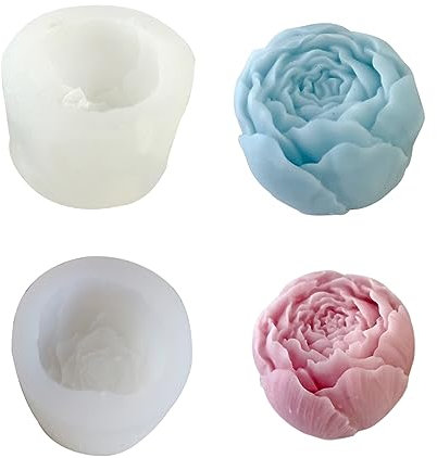 Kerzenform Silikon zum Weihnachtsfeiertag 3D DIY Silikonform Kerzen Gießen Formen Kerzenformen zum Handwerk silikonformen Gießen für Sojawachs, Bienenwachs, Aromatherapie, Schokolade (Stil A - Blume)