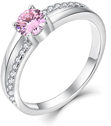 YL Verlobungsring Damen 925 Sterling Silber Ring Damen Zirkonia Ringe Silberringe Eheringe Ringe Frauen(Größe 50)