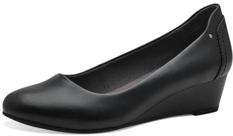Jana Damen Pumps mit Keilabsatz Vegan, Schwarz (Black), 37 EU