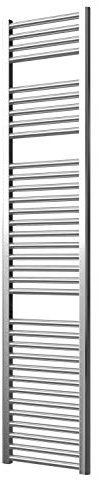 Greened House Extra High Heat Output Chrome Central Heating Flat Towel Rail 400mm Wide x 1800mm High Bathroom Radiator Heater Up To 26% more heat output