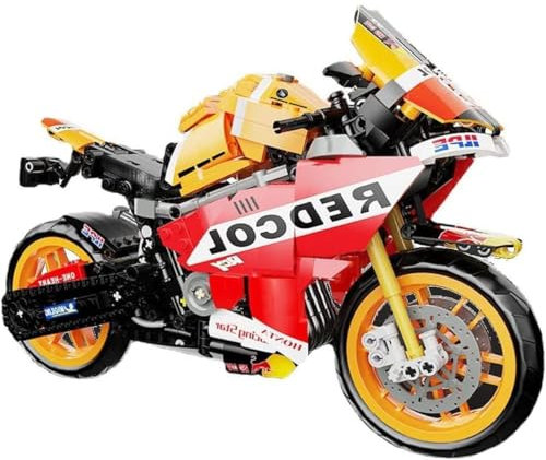 YILETKC Technik Motorrad Bausteine für Honda CBR, 811 Teile Klemmbausteine Technik Supermotorrad, Technik Rennen Motorrad Konstruktionsspielzeug Geschenk für Kinder und Erwachsene