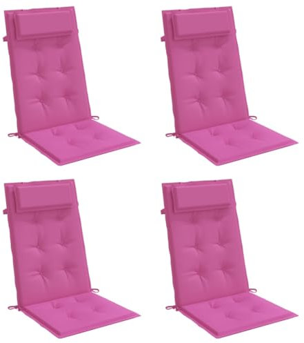 vidaXL Hochlehner Auflage 4 STK., Sitzkissen für Gartenmöbel Hocker Ottomanen, Wasserabweisendes Sitzpolster, Sitzauflage Stuhlauflage, Rosa Oxford Gewebe