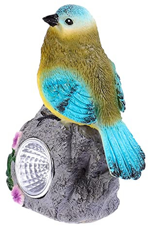 DOITOOL Vogelharzlampe Harzer Vogel Led Beleuchtung Wohnungsdeko Statuen Im Freien Figur Garten Deko Solar-gartenleuchten Wohnungseinrichtung Solar Tierfigur Solarlampe Außenlicht Draussen