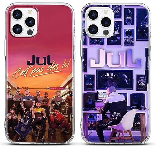 [2 Packs] Rappeur JuL Coque pour Apple iPhone 13 iPhone 14 6,1,Transparent Étui Silicone TPU Cool Motif Mode Design Housse with Antichoc Protection Coquille pour iPhone 13 iPhone 14,clear 01