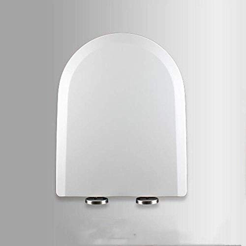 Toilettensitz U/V-Form, weißer Toilettendeckel mit Absenkautomatik, verstellbares Scharnier, Schnellverschluss, Fester Familien-Toilettensitzbezug, weiß, 44~50 * 36 cm