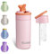 Exllena Insulated Water Bottles with Straw and Handle - 500ml - Leakproof - Creative and Practical Design, Stainless Steel Water Bottle for Hydration On-The-Go, Travel, School, Work, Sport...(Pink)