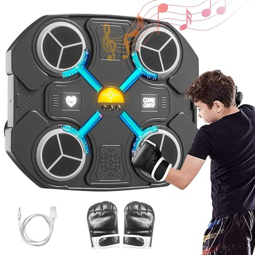 OneNine Bluetooth Music Boxing Machine, Boxmaschine mit Musik, Wandmontiertes Boxziel, LED Musik Boxmaschine für Zuhause, Drinnen und Fitnessstudio, Boxing Machine für Kinder