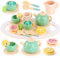 RISVOWO Juegos de Té Infantiles, pequeños Pretend Play Afternoon Tea Party Set, Madera Accesorios de Cocina Juguetes Incluye Postre y Galletas, Juego de rol de Comida Juguete para Cocinita