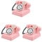 Spardose für Telefon, Retro-Telefon, Sparschwein für Schlafzimmer, Schrank, Büro, Rosa, Rosa, Rot, 10,6 x 11 x 12 cm, 3 Stück