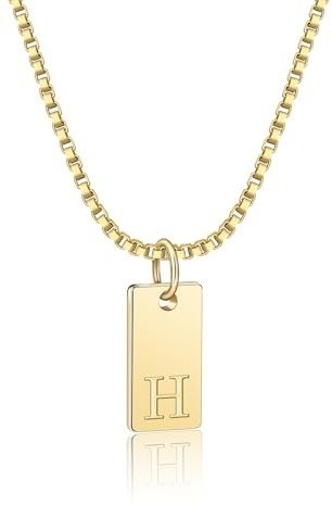 AILUOR Initiale Halsketten für Frauen, 14K Gold plattiert Buchstabe Name Anhänger Halskette zierlich Gold Halskette für Frauen personalisiert Initiale A-Z Tag Kropfband Halskette