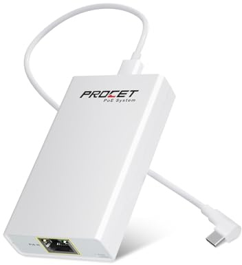 Gigabit PoE to USB C Converter, USB-C to Ethernet Adapter with 23W Charging | Power & Data 2-in-1 RJ45 Port to Type-C Adapter for Smart Phone/Tablet, 10/100/1000Mbps High Speed Plug & Play,IEEE802.3at