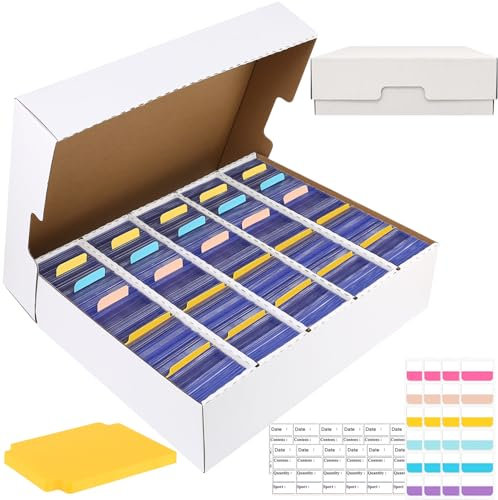Trading Card Storage Box, Sports Card Boxes Card Sorting Tray Cases Card, 3900-Count Collection Box for Topps Football Basketball Cards,Collectors Card Organizer Box for MTG TCG Cards (2PACK)