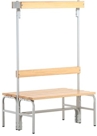 Sypro Umkleidebank für Trockenräume mit Rückenlehne, doppelseitig