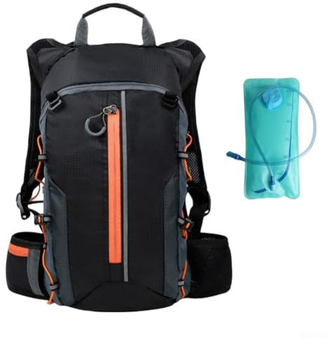 Zoegneer Outdoor-Rucksack mit versteckter Aufbewahrungstasche, Fahrrad-Wassertasche für Outdoor-Abenteuer (Rucksack + Wassertasche, orange)