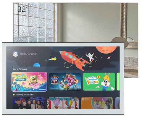Soulaca 32 inches Smart Mirror for Bathroom, 4K UHD, IPX6 Waterproof, Goo-Gle Android 11.0, DVB-T/S/C Television, Voice Control with Wi-Fi & Bluetooth, 2024 The Latest Model