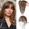 Pony Haarteil, Haarteile Echthaar, Echthaar Clip in Bangs, One Piece Clip in Pony, Extensions Natürliche Bangs, Pony Extension Echthaar für Damen, B, braun