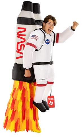 Morph Rakete Kostüm Erwachsene aufblasbar Jetpack Astronaut Karneval Fasching Halloween Kostüm – Einheitsgröße