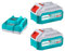 Lot de 2 batteries au lithium 4,0 Ah et kit chargeur, 20 V/P20S, industrie (TFBCPK1424E)