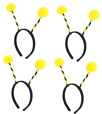 Baluue Lot de 4 -têtes à Antenne D'abeille Réalistes Conception à Ressort pour Bals Masqués