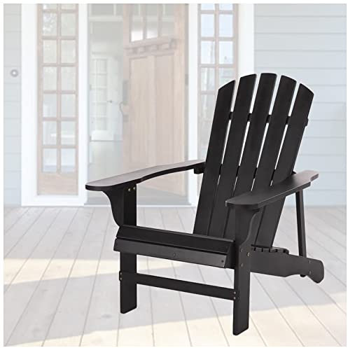Adirondack Chaise longue en bois pour extérieur, terrasse, balcon, pergola classique, inclinable, meubles d'intérieur/extérieur (blanc)